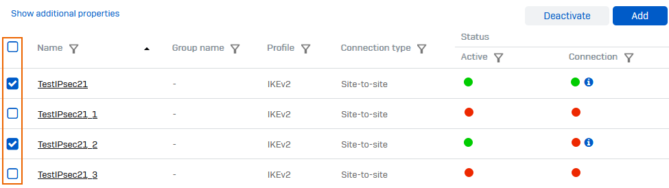 Deactivate connections.
