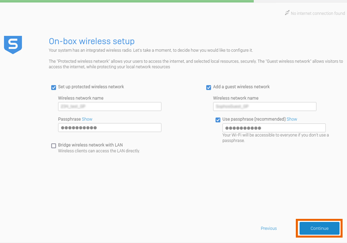 Network configuration screen where you can set up wireless networks.