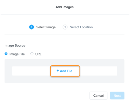 Add images dialog.