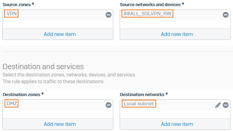 Firewall rule's matching criteria.