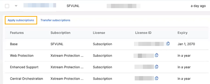 Apply subscriptions.
