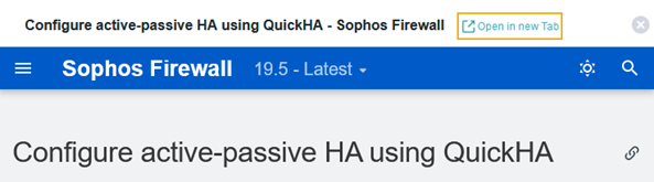 Pop-up of a help page with the option to open in a new browser tab.