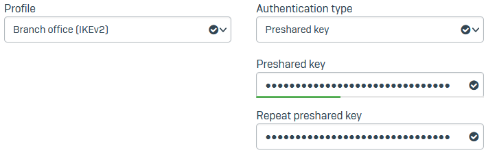 Encryption settings.