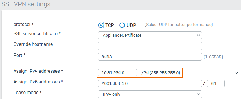 IPv4 lease range.