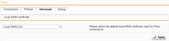 Configure the advanced IPsec settings