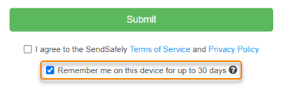 The checkbox for remembering you on your current device.