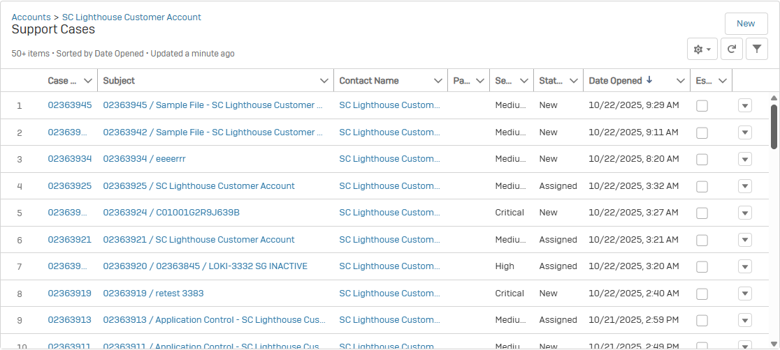 すべてのケースを表示。