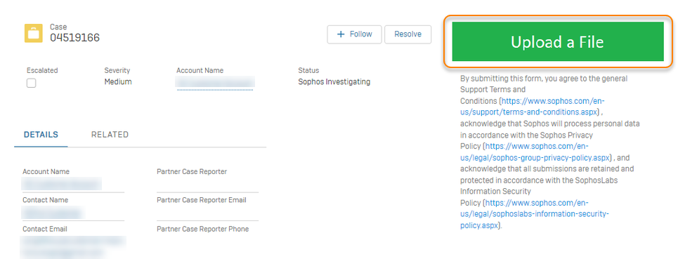 「Upload a File」ボタン。