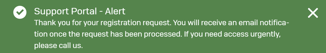 Registro bem-sucedido.