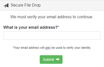 A caixa de diálogo Verificar e-mail.