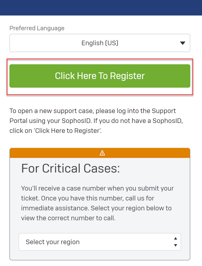 Registration button.